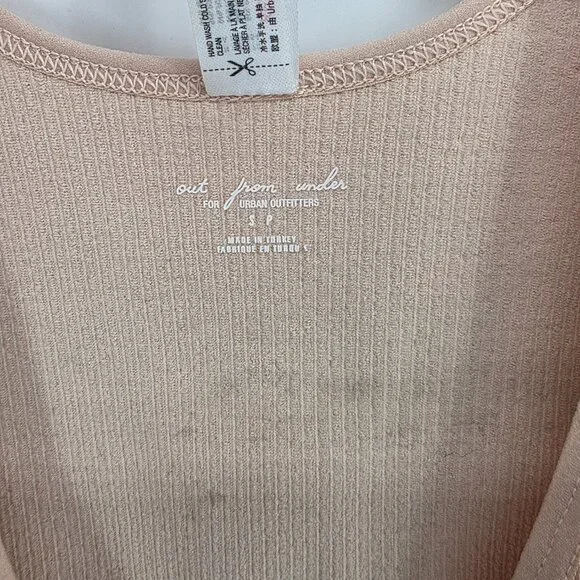 Out From Under Tan Ribbed Bralette – Size S – Free People Deep V-Neck Crop Top - Picture 2 of 4